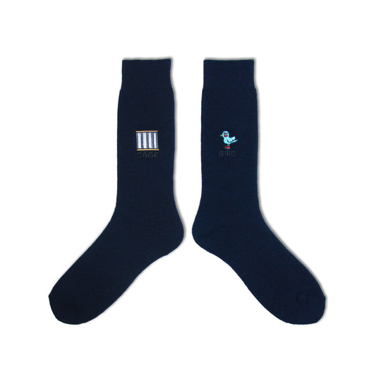 Pile Socks | CAGE-BIRD | Navy