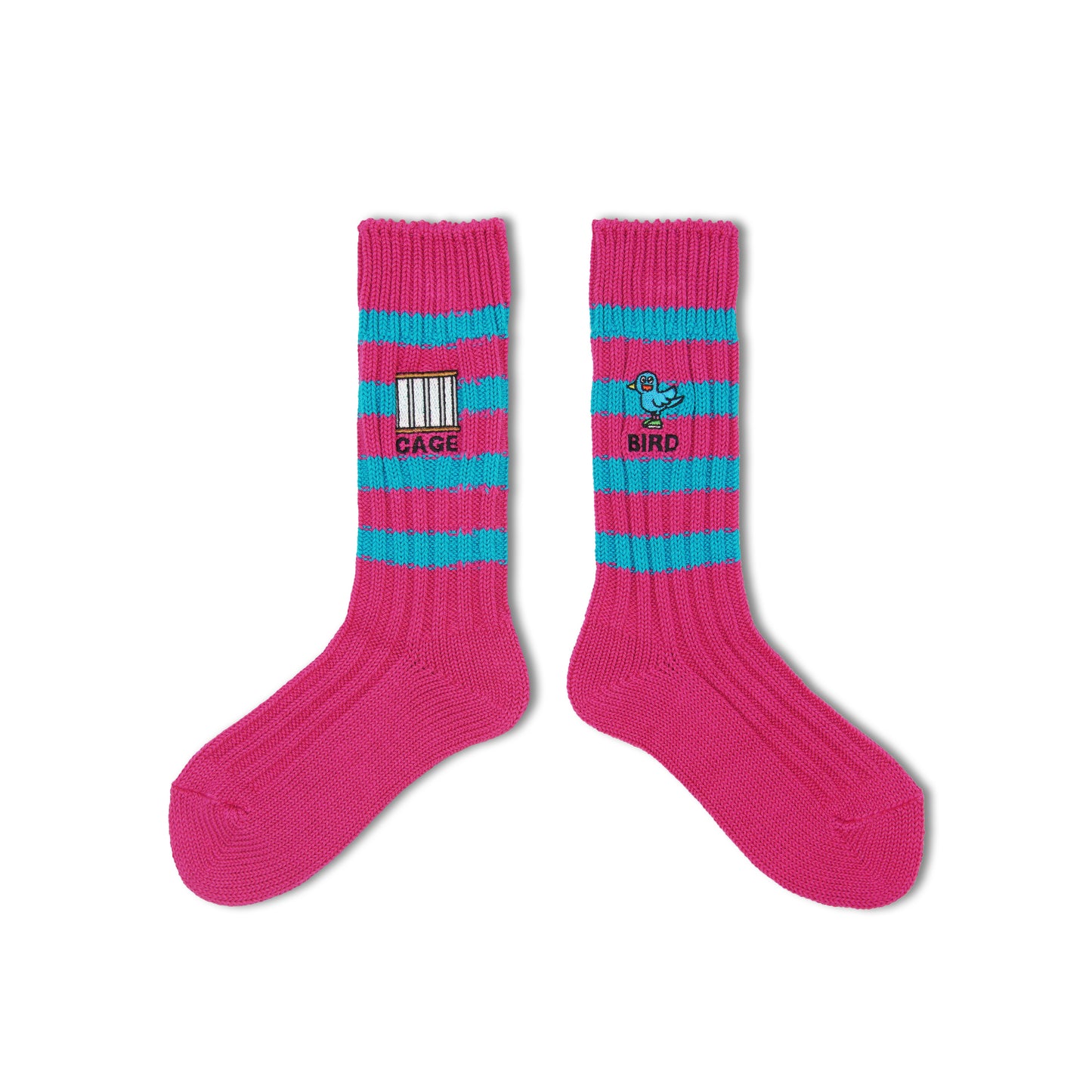 Heavyweight Socks Stripes | CAGE-BIRD | Pink