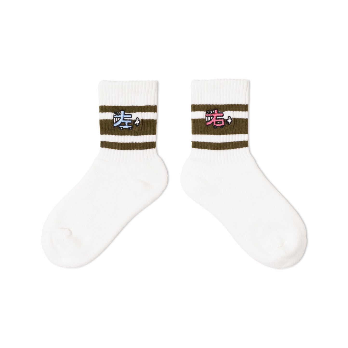 Line Socks | みぎひだり | Olive